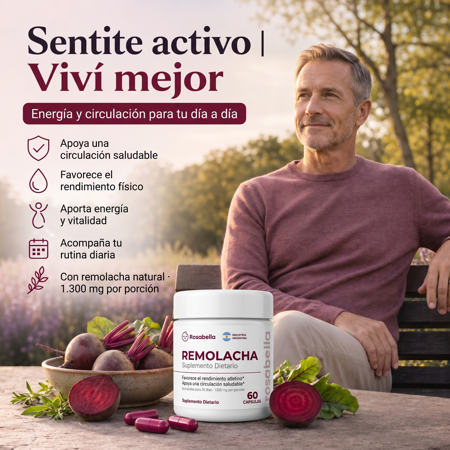Rosabella™ | Apoyo Natural para Presion y Salud Cardiovascular Masculina